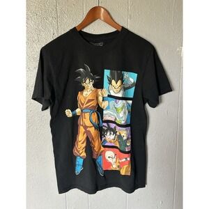 Men's Dragon Ball Z Vintage Graphic Black T-Shirt Size M 90s Anime Goku